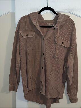 Natural Reflections Waffle Knit Hooded Shirt